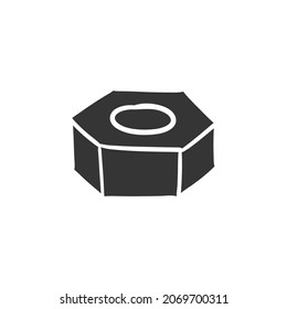 Female Screw Icon Silhouette Illustration. Industry Tool Vector Graphic Pictogram Symbol Clip Art. Doodle Sketch Black Sign.