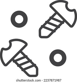 female screws or Bolts illustration in minimal style isolated on background