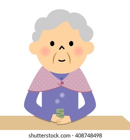 Female senior citizen drinking tea