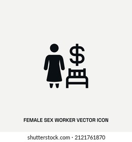 Frauengeschlechtsarbeiter, Vektorsymbol. Premium-Qualität.