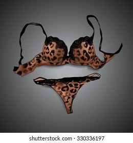 cheetah print bra and panties