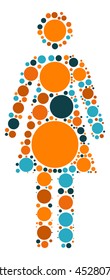 female shape vector design by color point