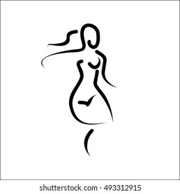 female shape vector lines