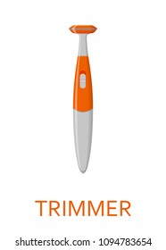 Female shaving trimmer isolated on white background. Vector illustration.