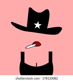 female sheriff smoking