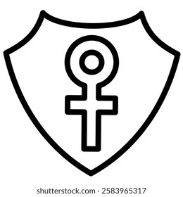 The female shield, a symbol of strength, protection and feminism.