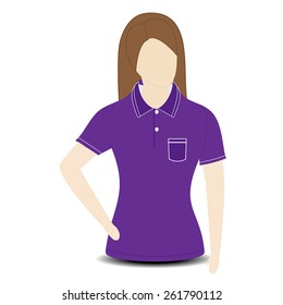 Female shirt template on the mannequin on white