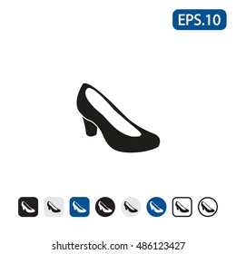 Female shoe icon. Vector