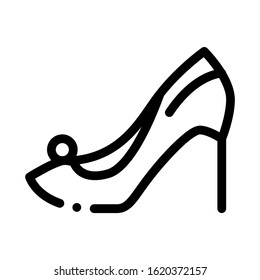 Female Shoe Icon Vector. Outline Female Shoe Sign. Isolated Contour Symbol Illustration