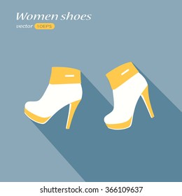 Female shoes. flat icon. Vector illustration symbol