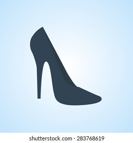 female shoes heeled, web flat design icon. vector