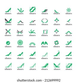 Female Shoes Icons Set - Isolated On White Background - Vector Illustration, Graphic Design Editable For Your Design    
