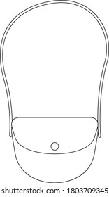 Female sholder bag outline illustration
