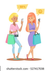 Female shopping character design