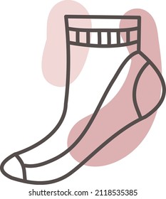 Calcetín corto femenino, ilustración, vector sobre fondo blanco.