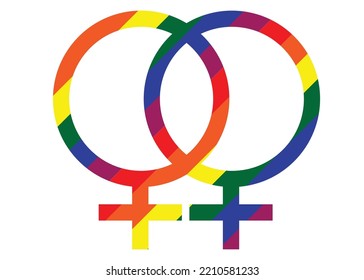 Female Sign Having Lgbt Pattern.