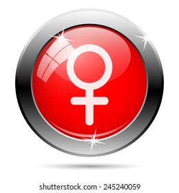 Female sign icon. Internet button on white background. 