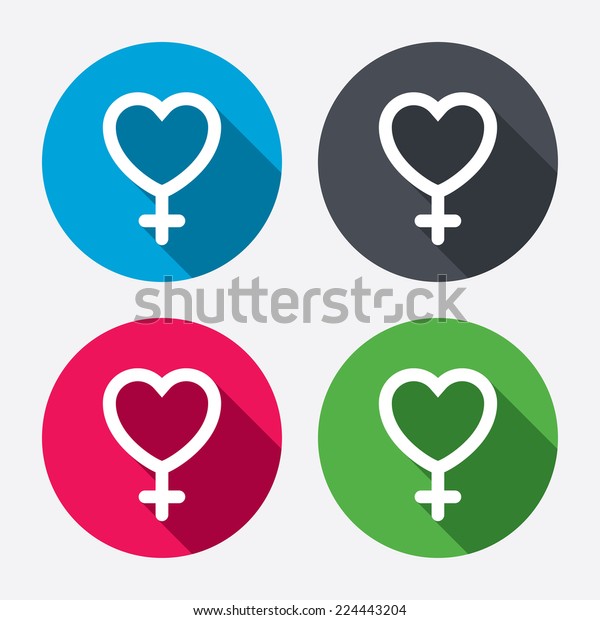 Female Sign Icon Woman Sex Heart Stock Vector Royalty Free 224443204 Shutterstock 