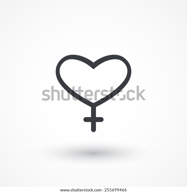 Female Sign Icon Woman Sex Heart Stock Vector Royalty Free 255699466 Shutterstock