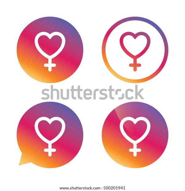 Female Sign Icon Woman Sex Heart Stock Vector Royalty Free 500201941