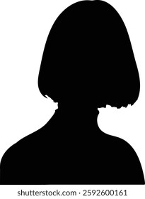 Female Silhouette Avatar short hair Anonymous Woman Profile Icon