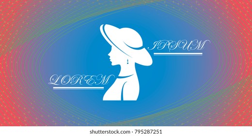 female silhouette in blue red tones