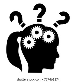female silhouette cognitive conception