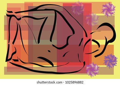 Female silhouette. Color background. Abstraction