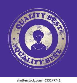 female silhouette icon sign. Vector illustration.  Stamp with text. Quality  best