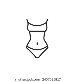 Female silhouette icon. Simple icon illustrating the ideal of a fit and healthy female body, suitable for fitness apps, wellness guides, and fashion websites. Vector illustration