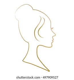 Female silhouette. Isolated object on a white background. Vector illustration. design element.
