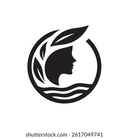 Female Silhouette and Natural Elements