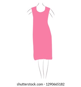 female silhouette in a nightgown vector icon