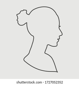 
female silhouette, with outline style. illustration of woman with an outline.