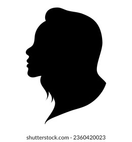 Female silhouette in profile. Side view. Print, logo, poster templates, tattoo idea, advertising, fabric print