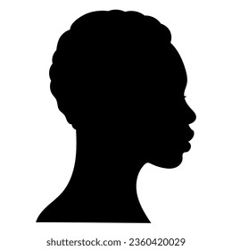 Female silhouette in profile. Side view. Print, logo, poster templates, tattoo idea, advertising, fabric print