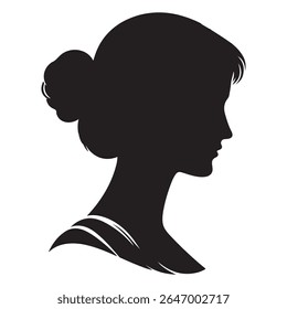 Female silhouette in profile, Side view, Print, logo, poster templates, tattoo idea, advertising, fabric print