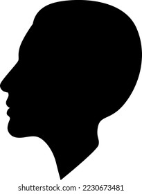 female silhouette in profile. vector on white isolated background. young woman for poster or text. elegant background as well.