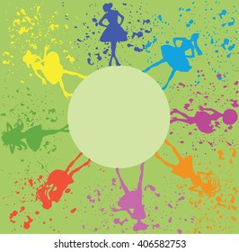 Female Silhouette with Splashes Texture