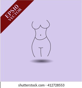 Icono vectorial de silueta femenina