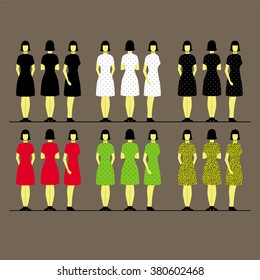 female silhouette vector set