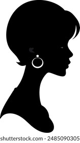 female silhouettes in profile. diversity young women for poster or text. elegant background as well.