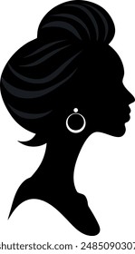 female silhouettes in profile. diversity young women for poster or text. elegant background as well.