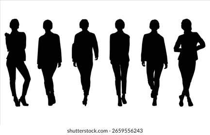 Siluetas femeninas en diferentes poses