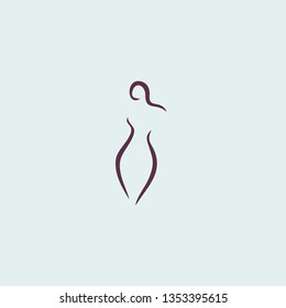 female simple icon body vector