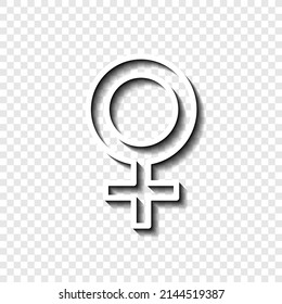 Vector de iconos sencillo femenino. Diseño plano. Blanco con sombra en la cuadrícula transparente.ai