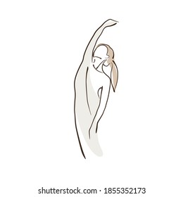 Ilustración vectorial de línea simple femenina, mujer 