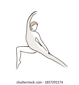 Weibliche einfache Linie, Vektorgrafik, Yoga-Kunst, Yoga praktizierende Frau, Yogaposition