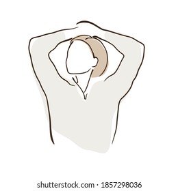 Female simple line vector illustration