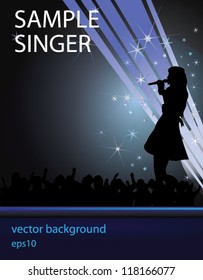 female singer with crowd